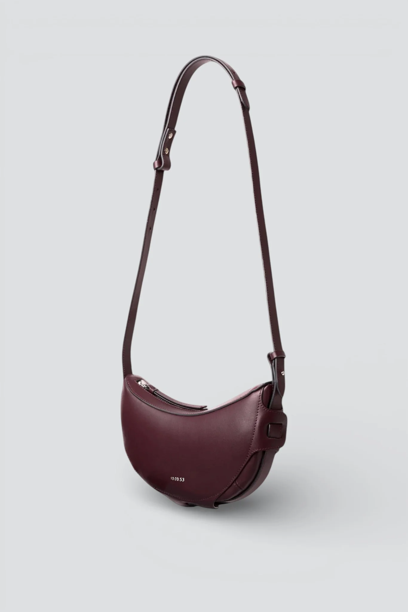 Burgundy Leather Half Moon Bag 2