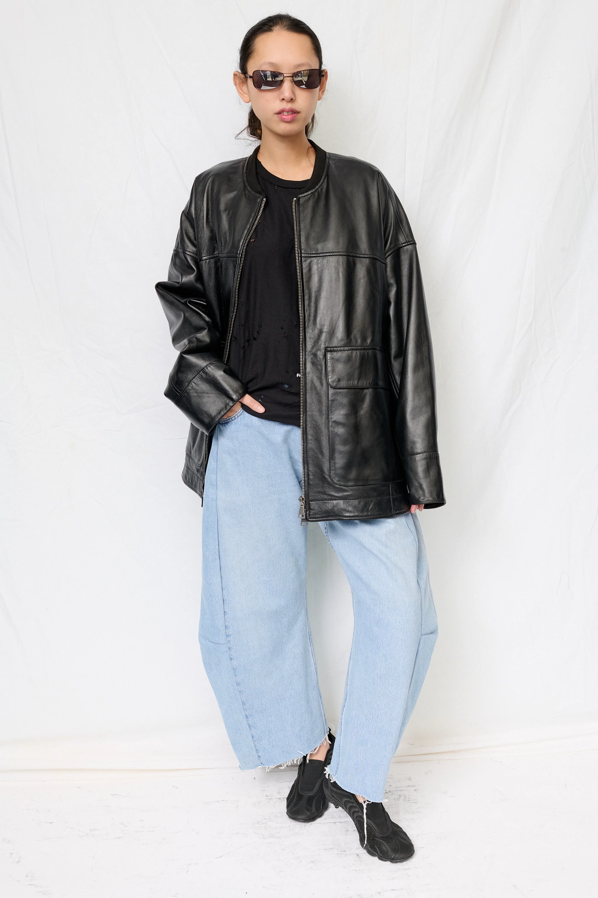 Black Nappa Leather Parka Jacket 2