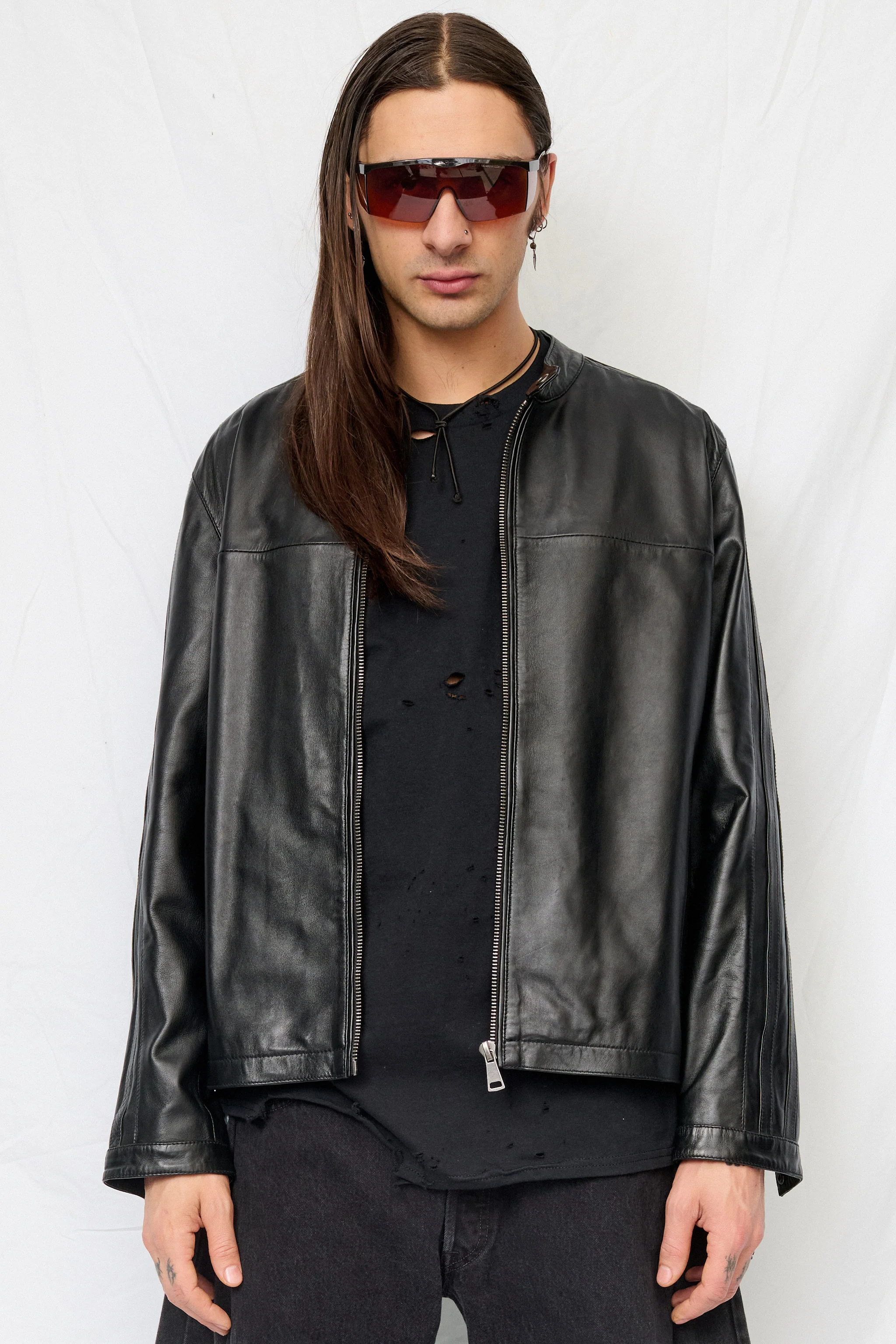 Black Nappa Leather Hacker Jacket