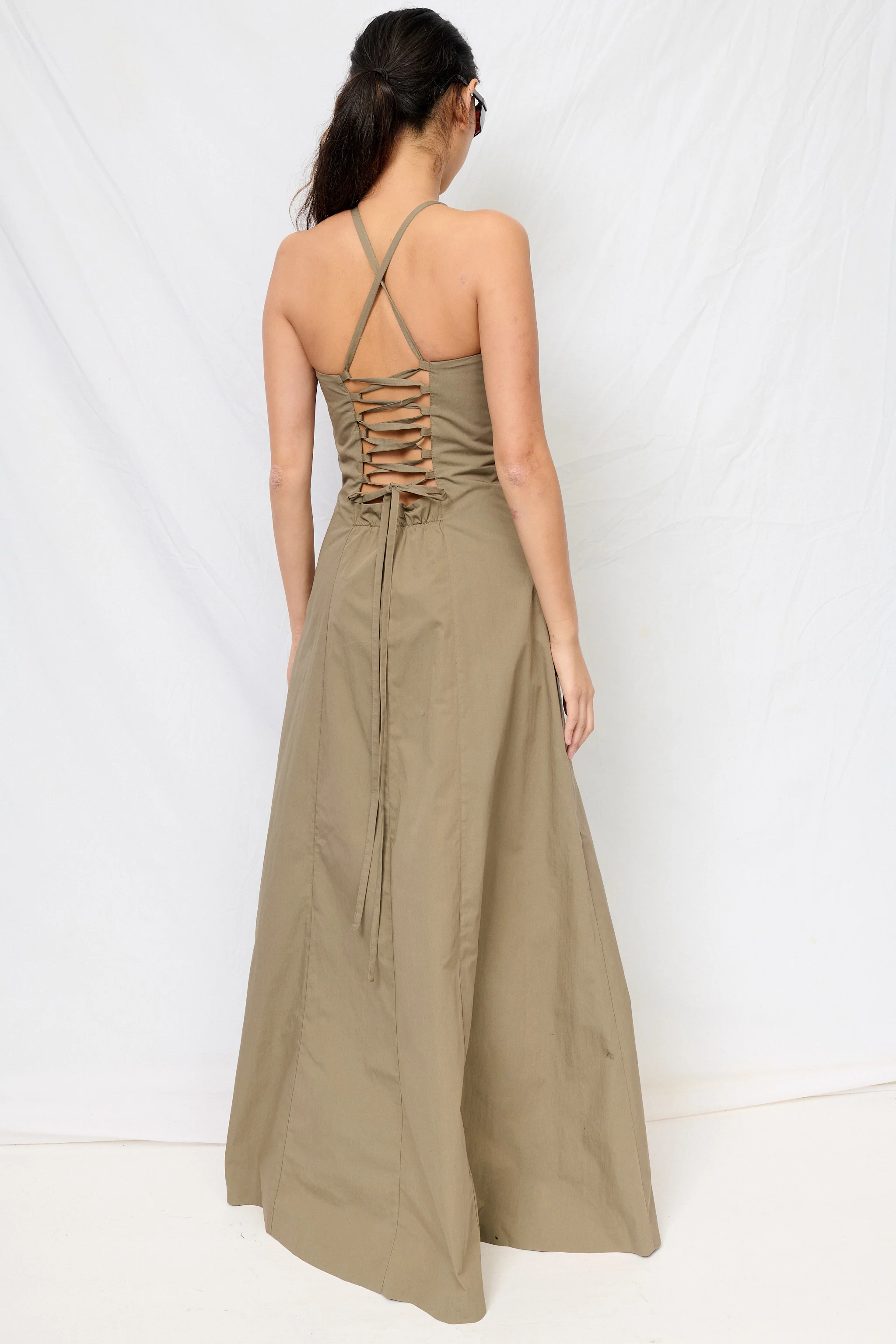 Solaro Sage Tide Cotton Nylon Poise Dress 2