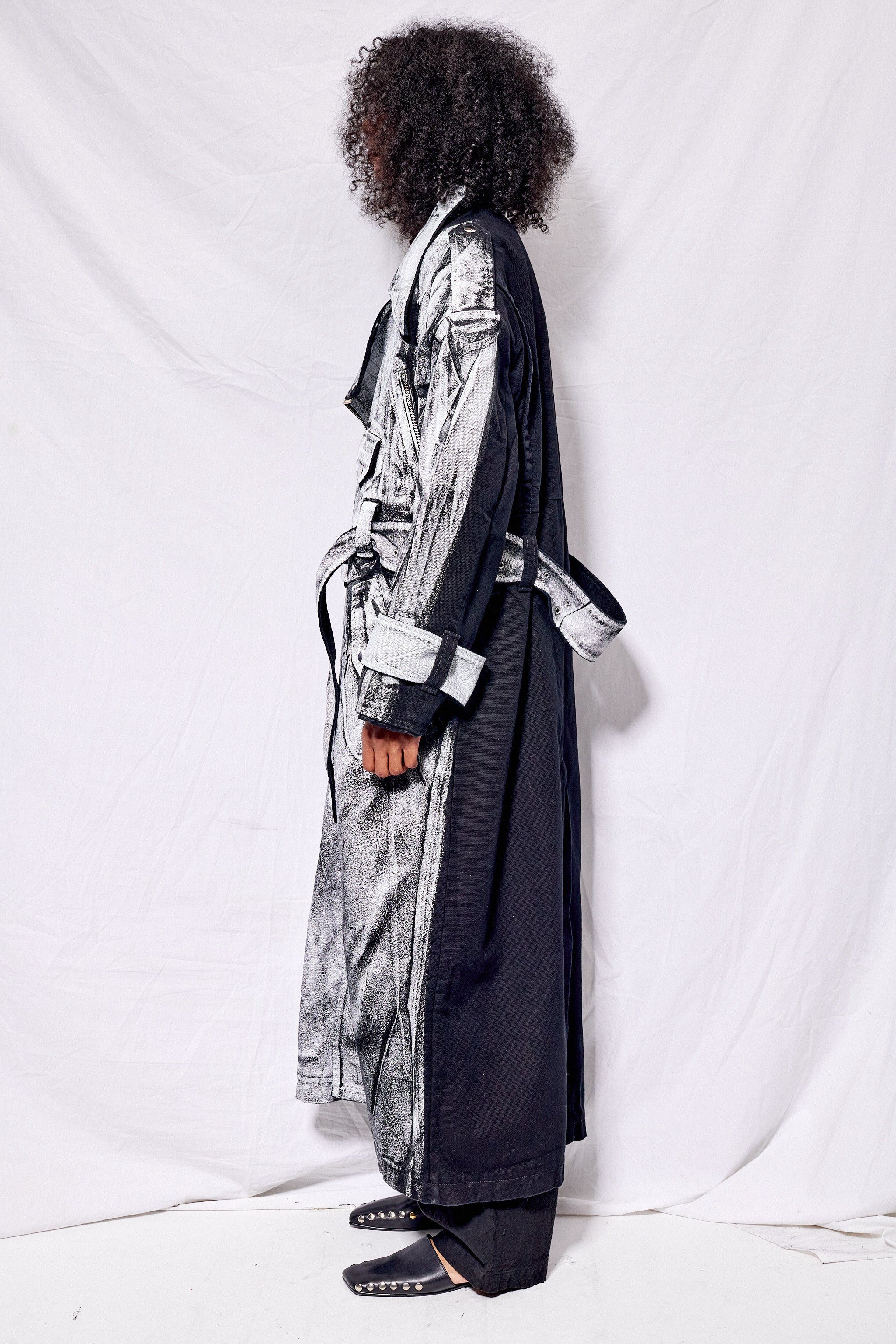 Black/White Painted Workwear Trench 2
