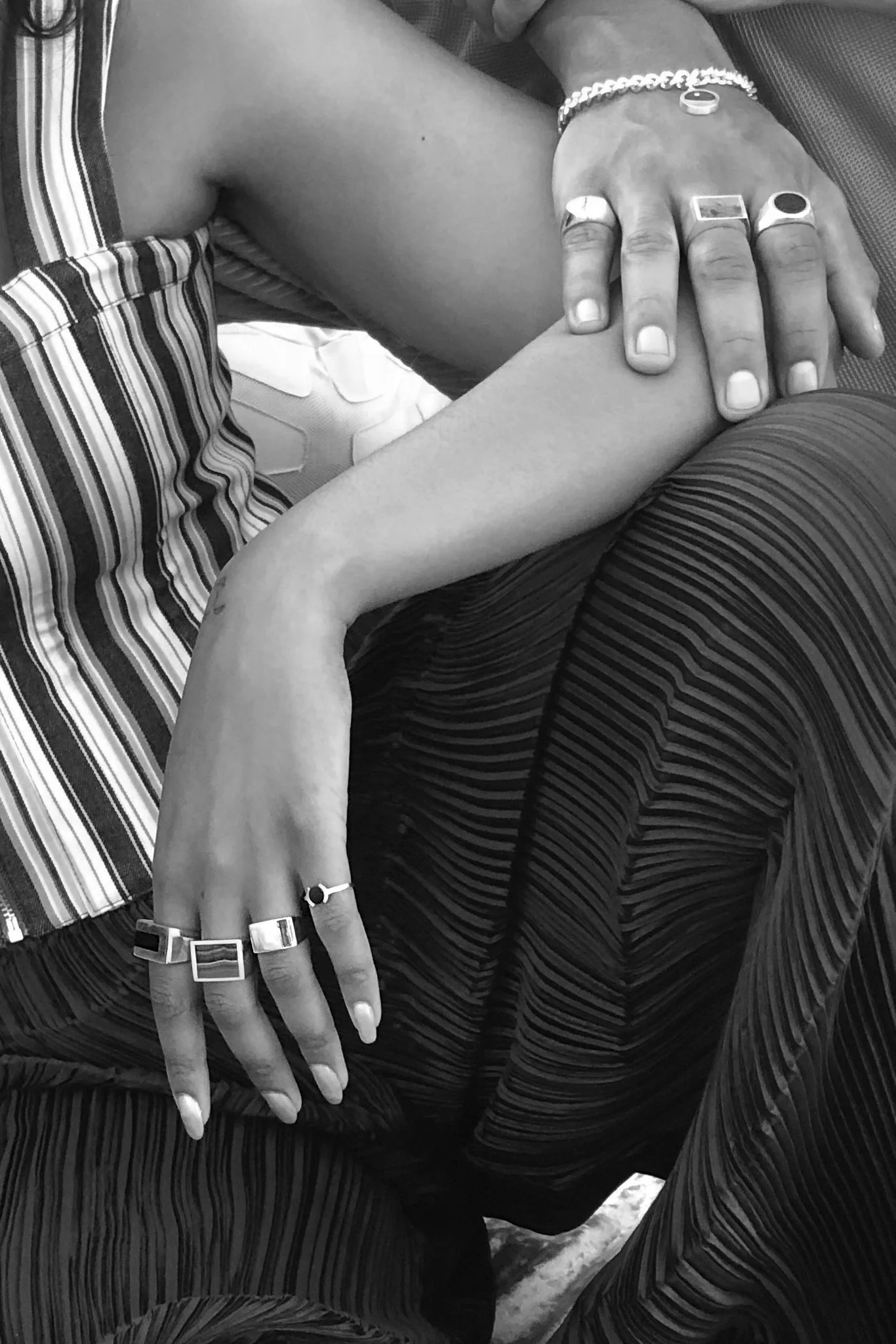 Brass Malachite Signet Ring - Square 2